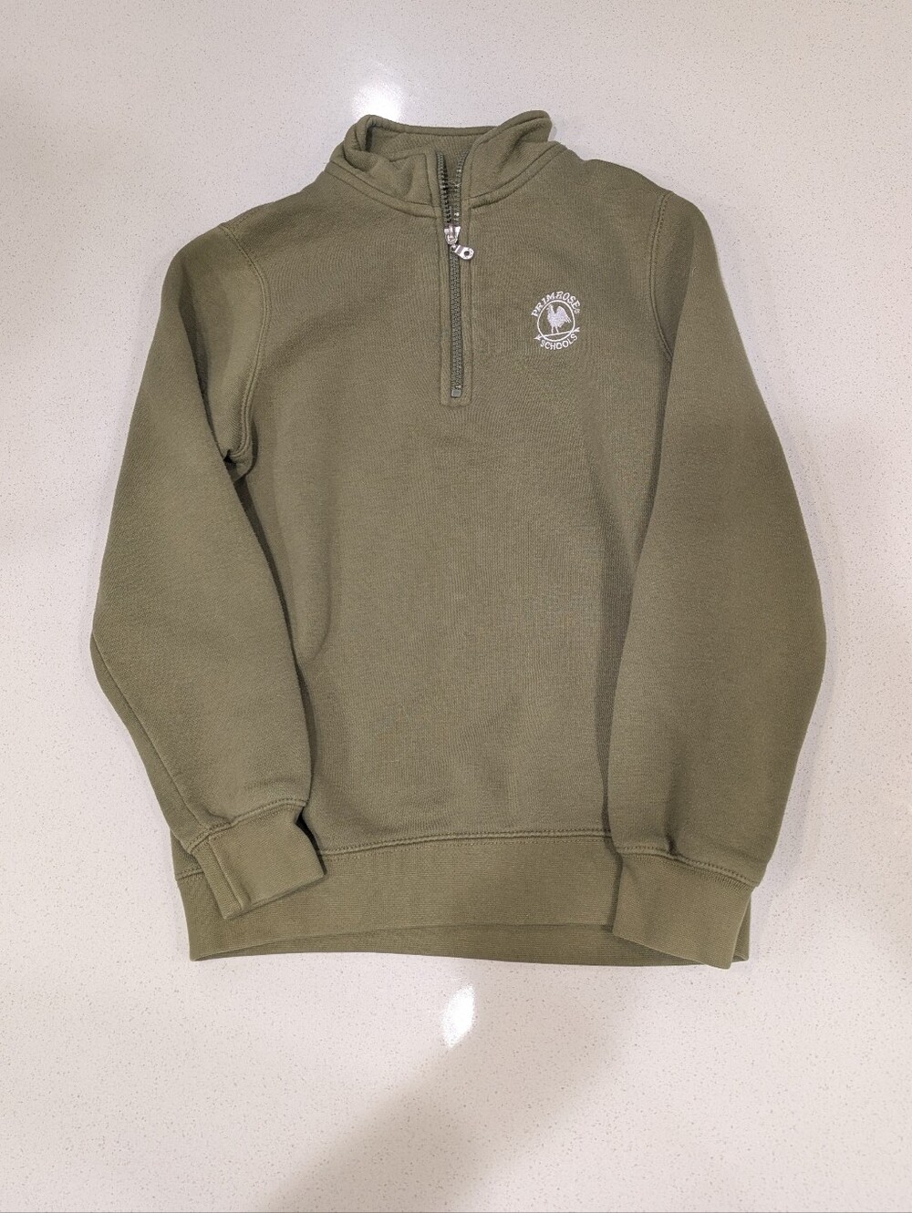 Olive Green Quarter-Zip Primrose Uniform Pullover Sweatshirt
